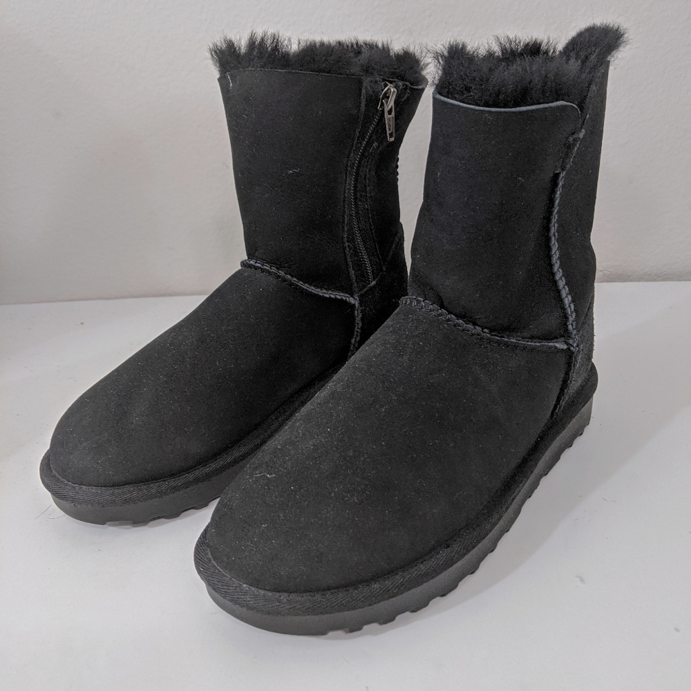 New YKK Brand Womens short ankle black boots W6